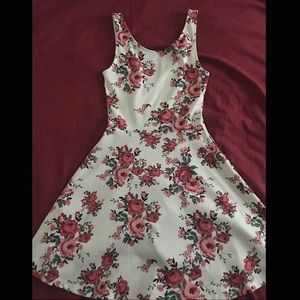 White floral skater dress